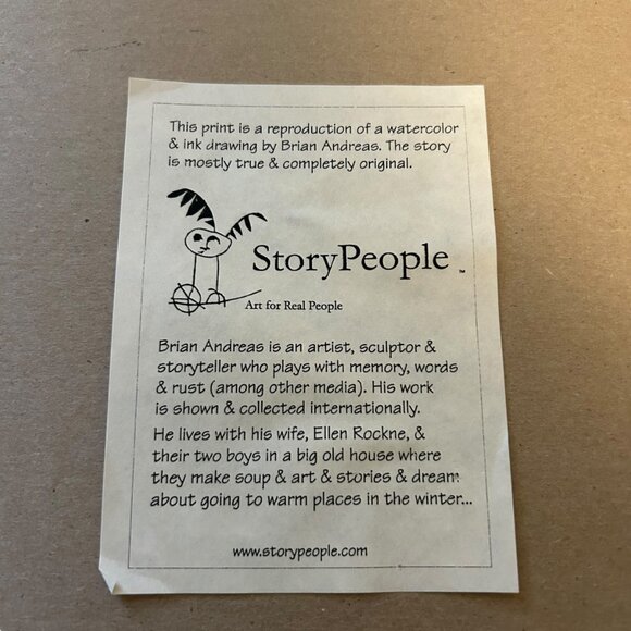 Brian Andreas Story People Matted Framed Art Print Signed 1994 "Partial Virtue" - Picture 5 of 6